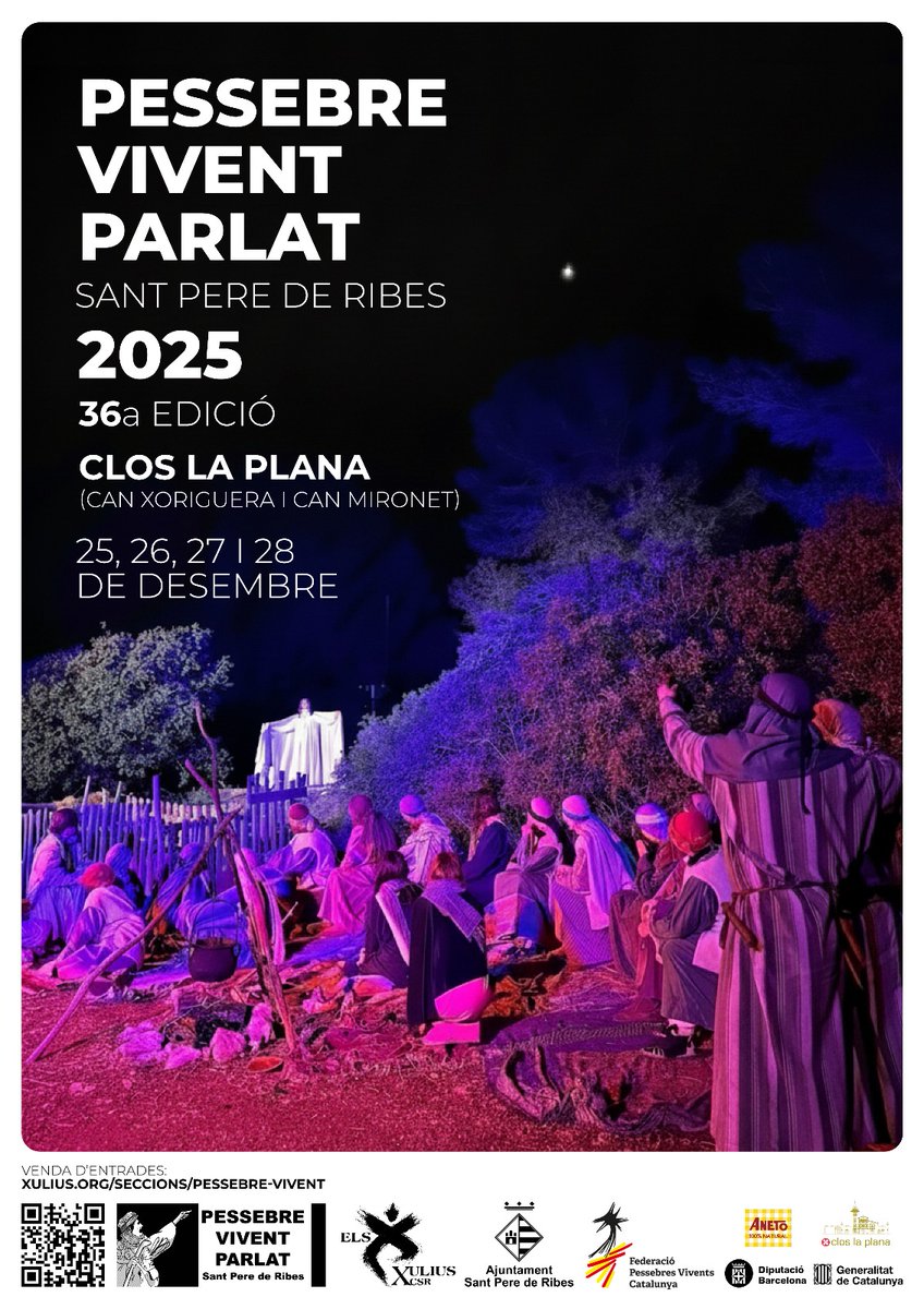 Aquí teniu el cartell d'enguany!
Jo podeu comprar les vostres entrades al següent enllaç, no us adormiu!
entrades.pessebresvivents.cat/Show/Detail?Sh…
#pvpribes2025
#sompessebresvivents
#spribes
#nadal
#tradicions
#culturapopular
#catalunya
@elsxulius
<a href="/pessebresvivent/">Pessebres Vivents de Catalunya</a>
<a href="/santperederibes/">Sant Pere de Ribes</a>
