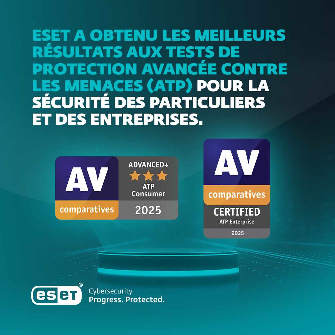 ESET_France's tweet image. 🎉Nous sommes extrêmement fiers de vous annoncer qu&apos;ESET a obtenu les meilleurs résultats possibles lors des derniers tests ATP (Advanced Threat Protection) réalisés par AV-Comparatives, tant pour la sécurité grand public que pour celle des entreprises. MERCI 🩵