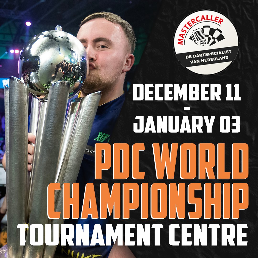 MastercallerNL's tweet photo. Vanaf 11 december:
Het PDC World Championship🏴
Alles wat je over dit toernooi moet weten vind je in ons toernooi center:
https://t.co/IBtoWOPOZC
#MasterCaller #PDCWC2026 #Darts #ViaplayDarts https://t.co/Otmxj21rZF