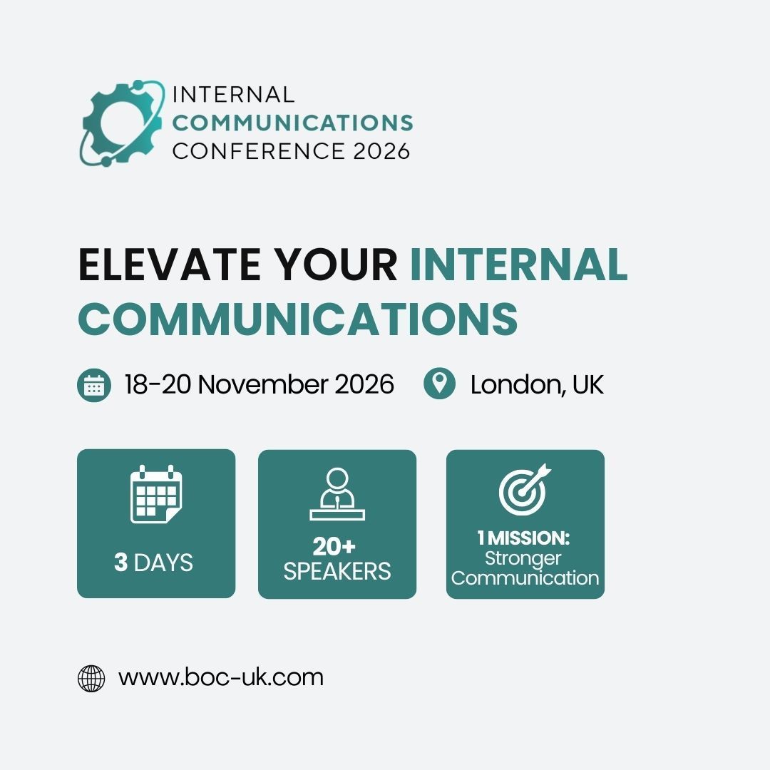 BOC_UK's tweet image. The Internal Communications Conference, part of FutuHRistIC: Festival of People &amp;amp; Engagement, is where communication leaders come together to shape the conversations that move organisations forward.

👉 Learn more: boc-uk.com/conferences/in…

#InternalComms #EmployeeEngagement