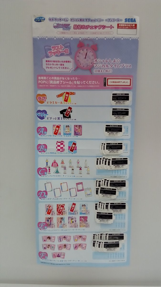 🔥くじ在庫情報🔥 セガ ラッキーくじ「オシャレ魔女 ラブ and ベリー