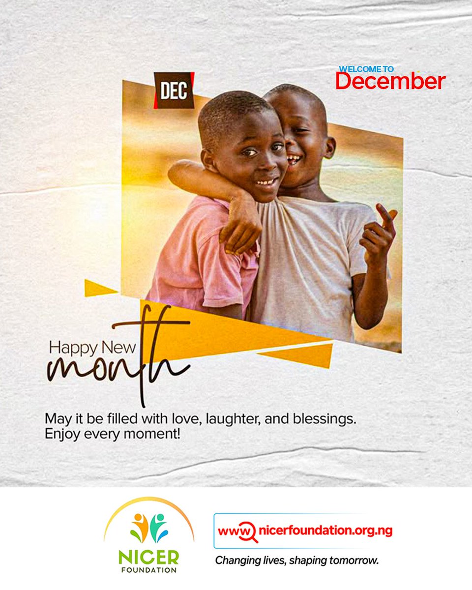 nicer_fdn's tweet photo. Hello December!
A month to reflect, give thanks, and renew our commitment to serving those in need.
Wishing you a peaceful and joyful season ahead.
#NewMonth #NicerFoundation #DecemberHope https://t.co/OuBrL2g7is
