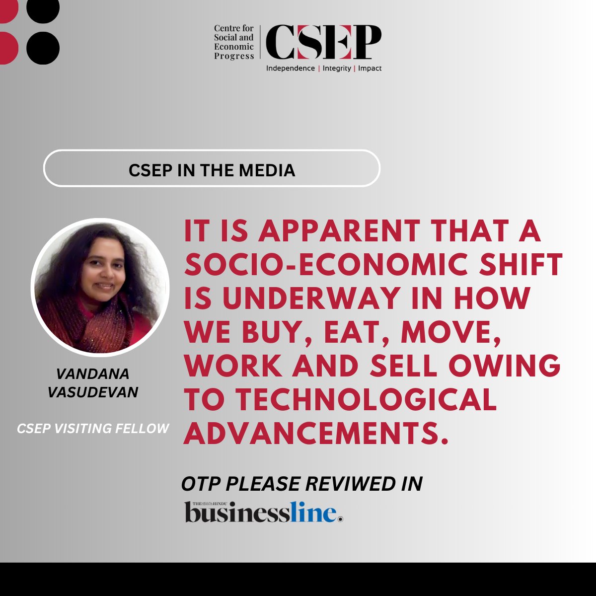 CSEP_Org's tweet image. Our Visting Fellow @vandanawriter&apos;s book OTP Please has been reviewed by @ndcnn in @businessline. A sharp look at how India’s online marketplace actually operates - delivery networks, seller behaviour &amp;amp; real-world frictions behind digital commerce. #ecommercedevelopment…