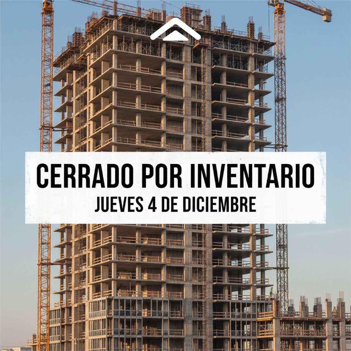 🔔 AVISO IMPORTANTE 🔔

Queridos clientes, les informamos que nuestras instalaciones permanecerán CERRADAS el próximo jueves, 4 de diciembre, por tareas de inventario.

🙏 Les pedimos disculpas por cualquier inconveniente.

¡Gracias por su confianza!

#cerrado #inventario