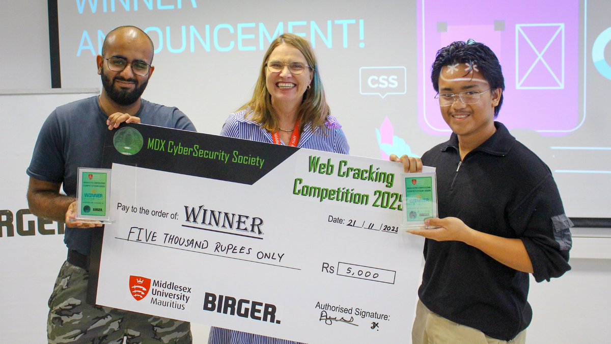 MiddlesexMru's tweet photo. 📷 Web Cracking Competition on campus!
An exciting student-led challenge supervised by our amazing staff Karel V., Mrinal Sharma, and Dominique Luchmun, bringing skills, teamwork, and problem-solving to the forefront. https://t.co/JKK9YtM3YP