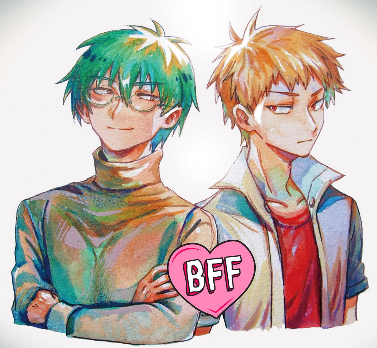 #細胞神曲 #CoE #세포신곡

我喜歡看音羽壘雙手抱胸以後出現雄偉的衣服皺摺(胸肌)🙈 這張是之前畫的摯友組精神交換漫畫特典