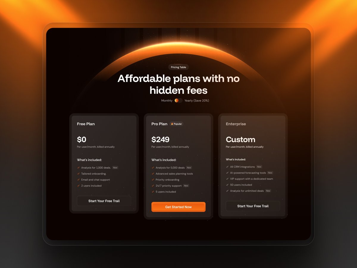 abuSaleh9624's tweet image. Dark mode SaaS pricing UI with smooth hierarchy &amp;amp; balance. 🖤
#UIDesign #SaaSDesign #PricingUI #WebDesign #InterfaceDesign #DarkModeDesign #DesignInspiration #UXDesign #ProductDesign #Framer #Webflow #Dribbble #Behance #DesignDaily #UIDesigner #DesignShowcase