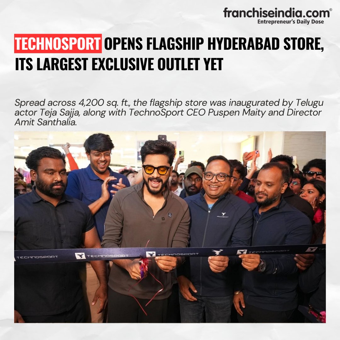 FranchiseIndia's tweet image. TechnoSport Opens Flagship Hyderabad Store, Its Largest Exclusive Outlet Yet

Read more: shorturl.at/0FABG

#TechnoSport #HyderabadStore #FlagshipStore #RetailExpansion #ActivewearIndia #SportswearBrand #StoreLaunch #HyderabadRetail #FashionRetail #IndiaRetail