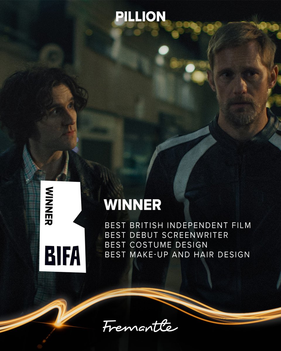 Harry Lighton’s debut feature PILLION wins 4 British Independent Film Awards! ✨

🌟 Best British Independent Film
🌟 Best Debut Screenwriter
🌟 Best Costume Design
🌟 Best Make-Up and Hair Design

#BIFA2025
#MadeByFremantle