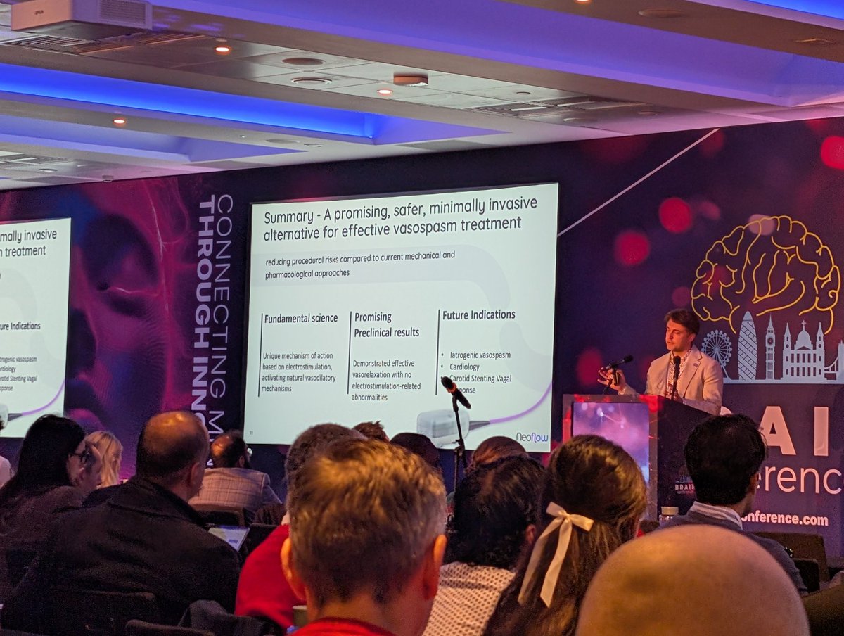 NN_publishing's tweet image. .@MokinMax discusses potential of Neoflow&apos;s Murena microcatheter - intended to more reliably tackle &quot;persistent challenge&quot; of vasospasm in #neurovascular access via electrical stimulation rather than mechanical approach used by current solutions
#BRAINConference @brainconferenc1
