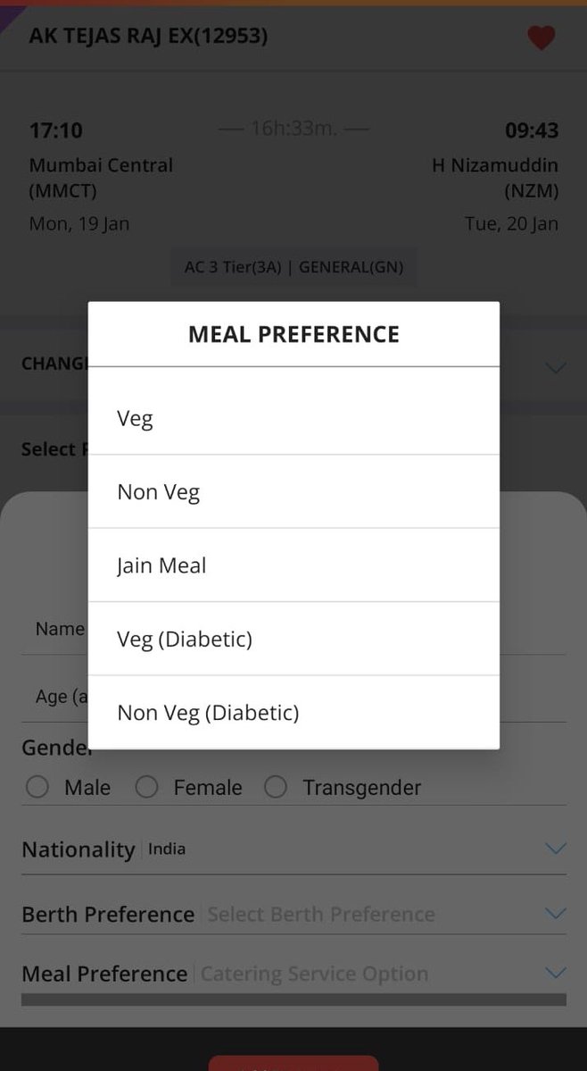 Ashish_4vedi's tweet image. IRCTC has cancelled ‘no food’ option while booking tickets?