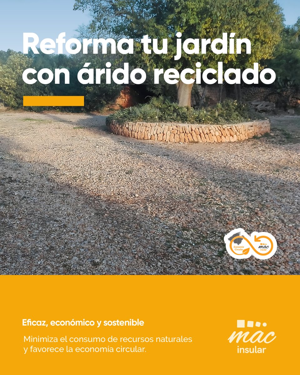 🌿 Reforma tu jardín con árido reciclado.
Más económico, misma calidad y una opción que impulsa la economía circular en Mallorca.
Ideal para caminos, drenajes y bases. Disponible en varios tamaños. 💚♻️

#sostenibilidad #economíacircular #mallorca #macinsular