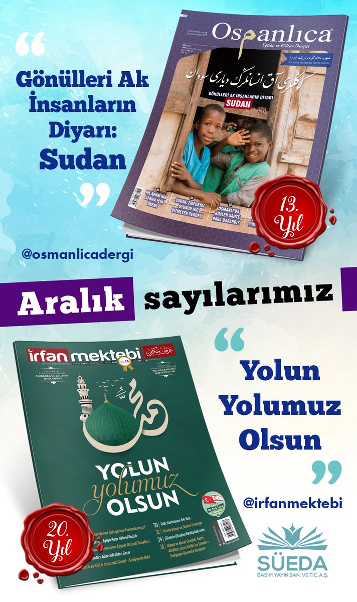 Aralık ayı mevkutelerimiz yine günden, güncel ve bizden konularla sizlerle. 

Keyifli okumalar...
<a href="/dergibir/">Dünya Dergiler Birliği</a> <a href="/osmanlicadergi/">Osmanlıca Dergisi</a> <a href="/irfanmektebi/">İrfan Mektebi</a>