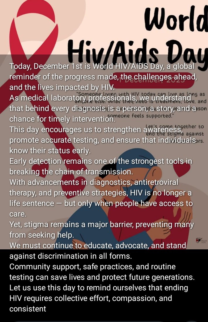 Bjacey112's tweet photo. World HIV/AIDS Day.
🖤❤️Prevention remains one of the strongest tools in breaking the chain of transmission.
"Let's break the stigma! Today and every day, let's stand together against HIV/AIDS. #HIDD #HIVDay #AIDSawareness #EndTheStigma ❤️🖤" https://t.co/S5T0Bv6ggM
