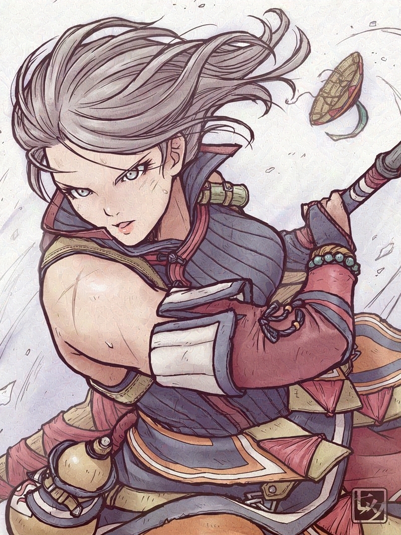 tanabanata's tweet image. 祝『モンスターハンターポータブル3rd』15周年！
というわけで本日はこちらを再掲
アマツマガツチ戦の緊張感と討伐演出が大好きです

和風なテーマなところもツボでして、
温泉旅行にPSPを持ち込み、仲間とリアルユクモ体験したのも楽しかったです😊

#MH3rd #MonsterHunter #fanart