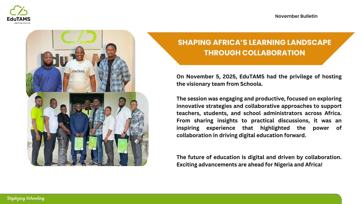edu_tams's tweet image. 𝗡𝗼𝘃𝗲𝗺𝗯𝗲𝗿 𝘄𝗮𝘀 𝗮𝗻𝗼𝘁𝗵𝗲𝗿 𝗯𝗼𝗹𝗱 𝘀𝘁𝗲𝗽 𝗶𝗻 𝘀𝗵𝗮𝗽𝗶𝗻𝗴 𝘁𝗵𝗲 𝗳𝘂𝘁𝘂𝗿𝗲 𝗼𝗳 𝗹𝗲𝗮𝗿𝗻𝗶𝗻𝗴.

#EduTAMS #EduTAMSConnect #EdTechAfrica #DigitalLearning #SchoolDigitalTransformation