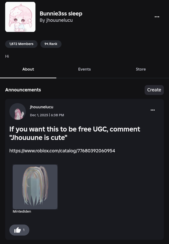 77e3nee44441's tweet image. hi

#FreeUgc #RobloxFreeUGC