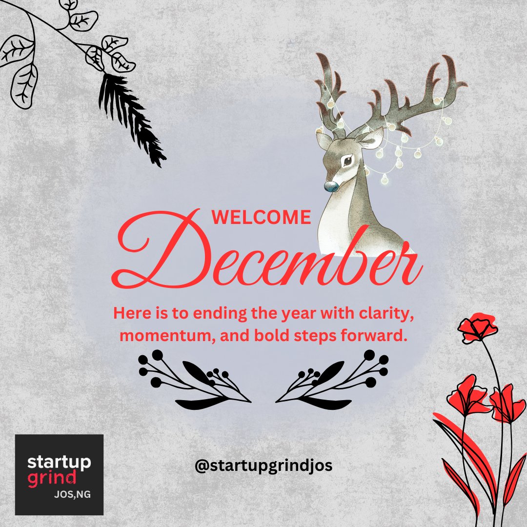 Hello, December!

Here’s to clarity, momentum, and bold steps as we close out the year.

Let’s finish strong, #StartupGrindJos.