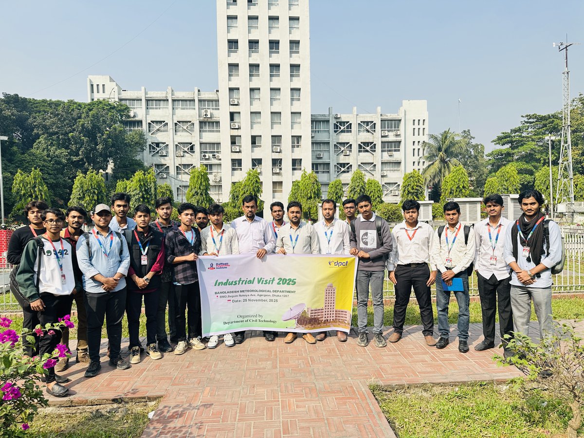 DaffodilPoly's tweet image. 👏 সম্পর্কে বাস্তবিক জ্ঞান অর্জনের লক্ষ্যে ড্যাফোডিল পলিটেকনিকের সিভিল ডিপার্টমেন্টের ৪র্থ সেমিস্টারের ২০ জন শিক্ষার্থী Bangladesh Meteorological Department (BMD)-এ স্টাডি ট্যুরে অংশগ্রহণ করে। 

#Daffodilpolytechnic #DiplomaEngineering #StudyTour #Civil