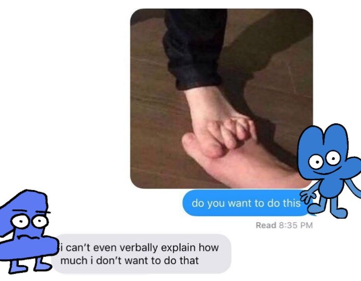 Kenisadall's tweet photo. // FourOne 

When you can't hold your partner's hand because they don't have any so you ask them to interlock toes https://t.co/amhHUTPHBK