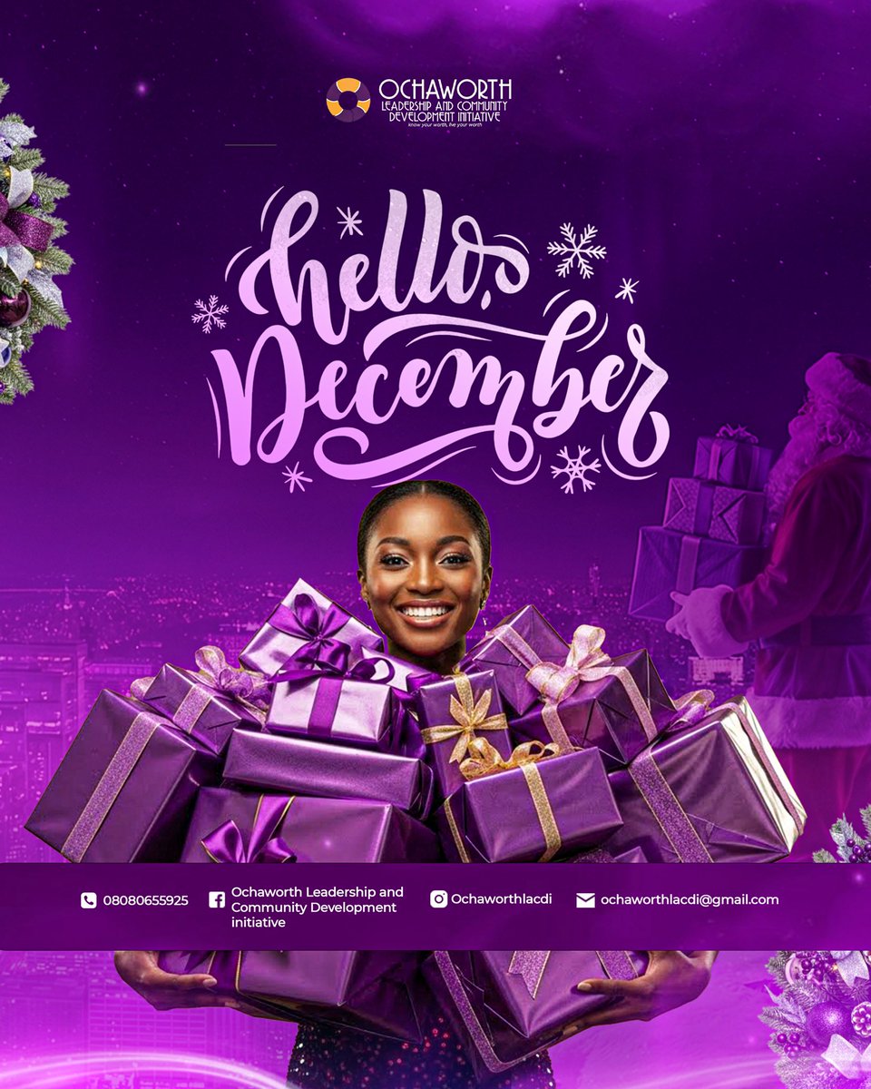 OchaworthLACDI's tweet image. Hello December! 🎄💜
At Ochaworth, we’re stepping into the festive season with gratitude, joy, and renewed commitment to community impact.
#HelloDecember #Ochaworth #CommunityDevelopment