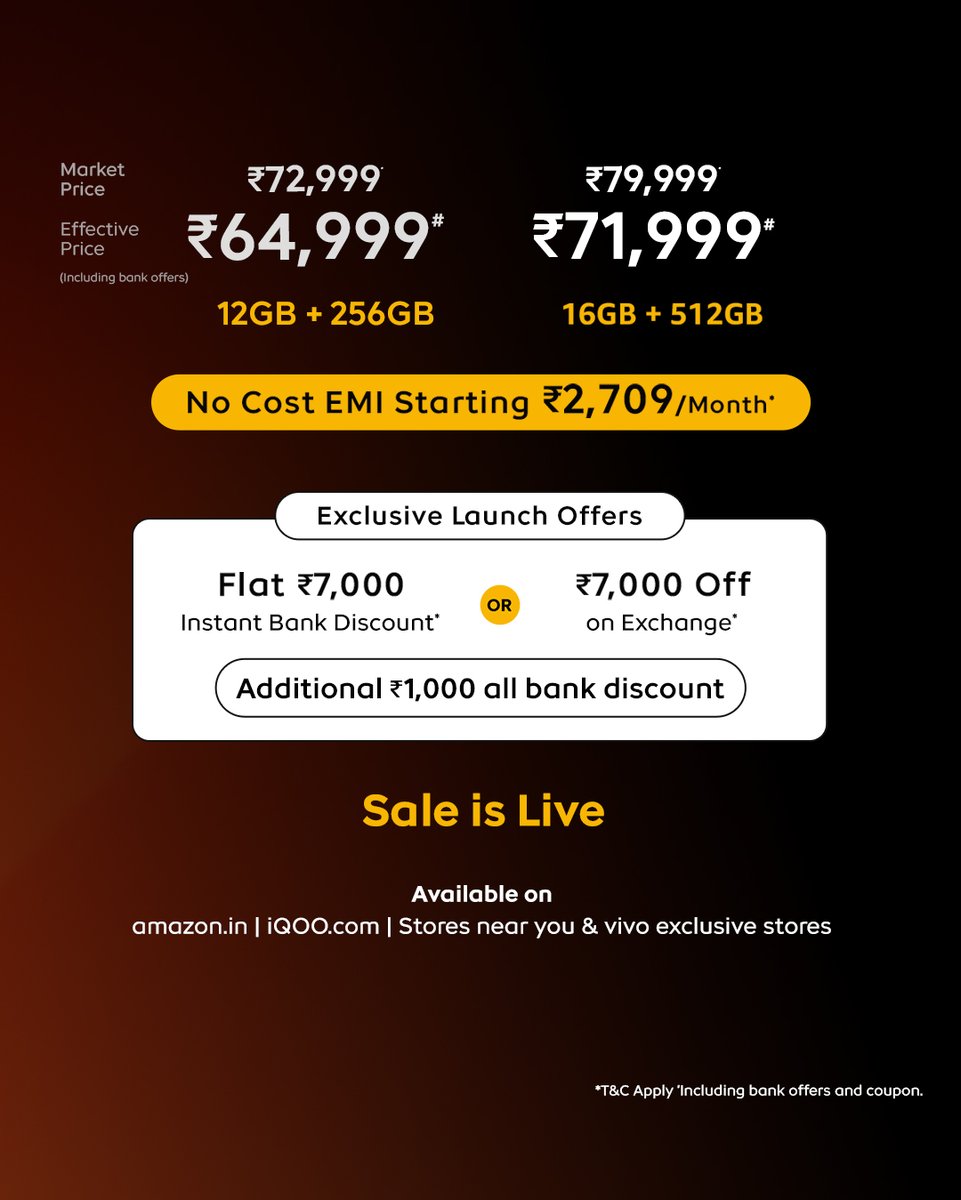 nipunmarya's tweet image. The wait’s over! The #iQOO15 is now up for grabs on @amazonIN and mshop.iQOO.com. Go check it out! #BeTheGOAT