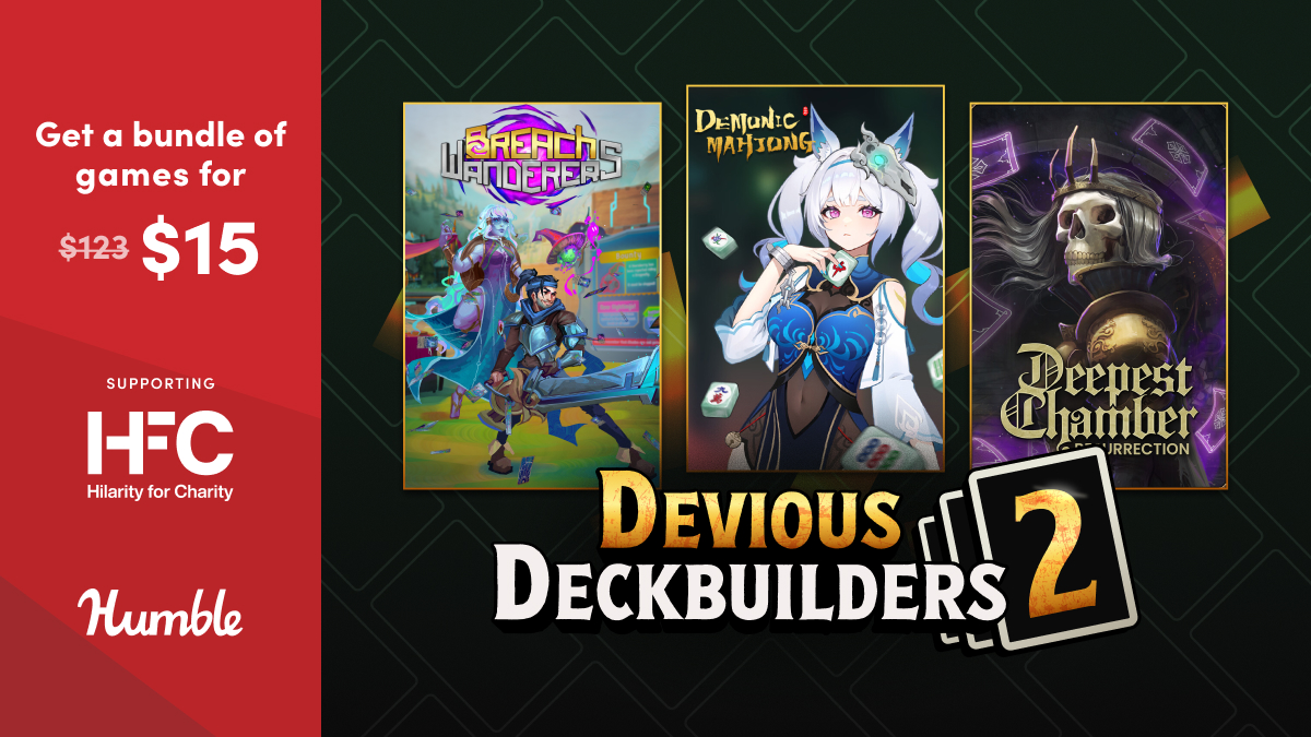 #DeviousDeckbuilders2 #Humblebundle is still ongoing!
Grab yourself 8 amazing deckbuilder games for the price of one.
You have 11 more days!

#Deal #Bundle #Deckbuilder #Cardgame #Promotion