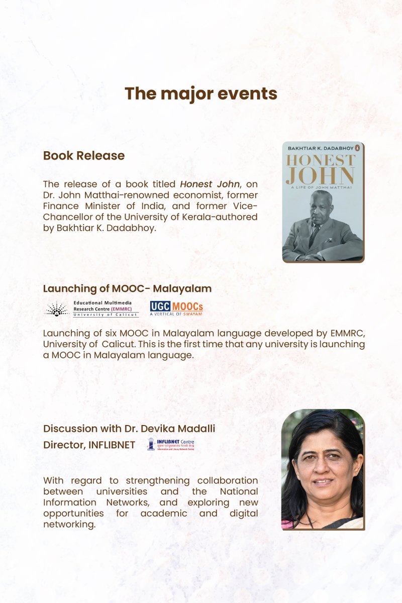 INFLIBNET's tweet image. Prof. @DevikaInflibnet, Director @INFLIBNET, will join a special programme at Kerala Raj Bhavan on 2 Dec 2025, organised by University of Calicut &amp;amp; University of Kerala, to the strengthening discuss collaboration between universities and national information networks.