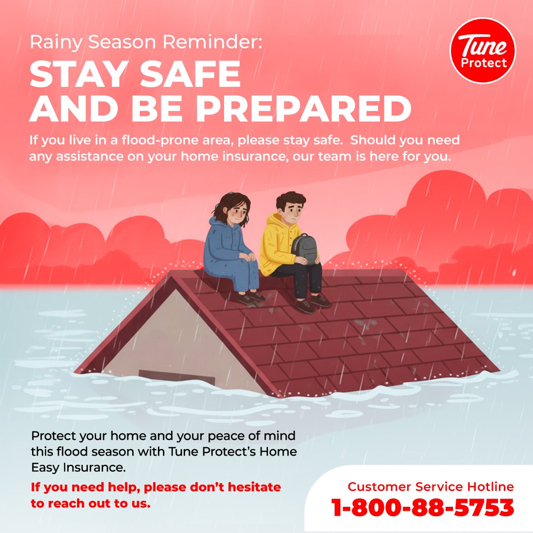If you live in a flood-prone area, please take extra precautions to stay safe and be prepared.

Should you need assistance or have questions about your home insurance policy do contact us at 1-800-88-5753

Stay protected with Home Easy comprehensive coverage to shield your home