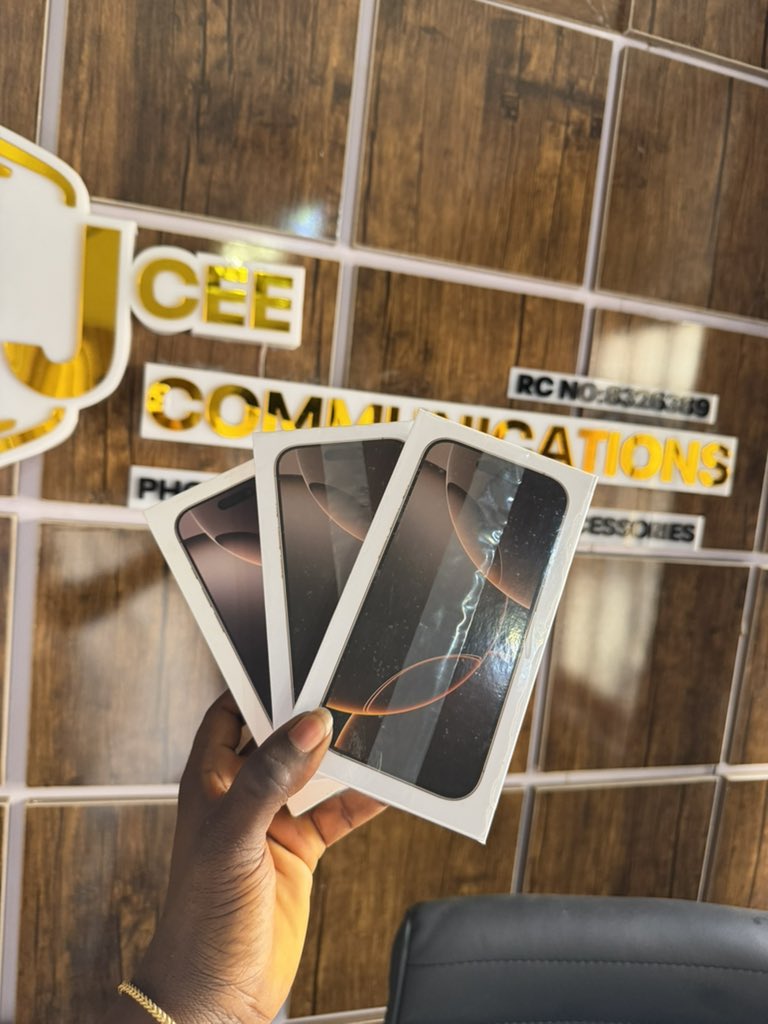 JCEE_COM's tweet photo. Super sharp active stock available now

16 Pro 256GB — 1,400,000
16 256GB — 1,080,000
16 128GB — 965,000
14 Pro Max 256GB — 935,000
14 Pro Max 512GB — 975,000

Jcee Communications
Suite BPS5, Old Banex Plaza, Opposite Jaiz Bank
Call/WhatsApp: 09072487780 https://t.co/U6VEyecQFB