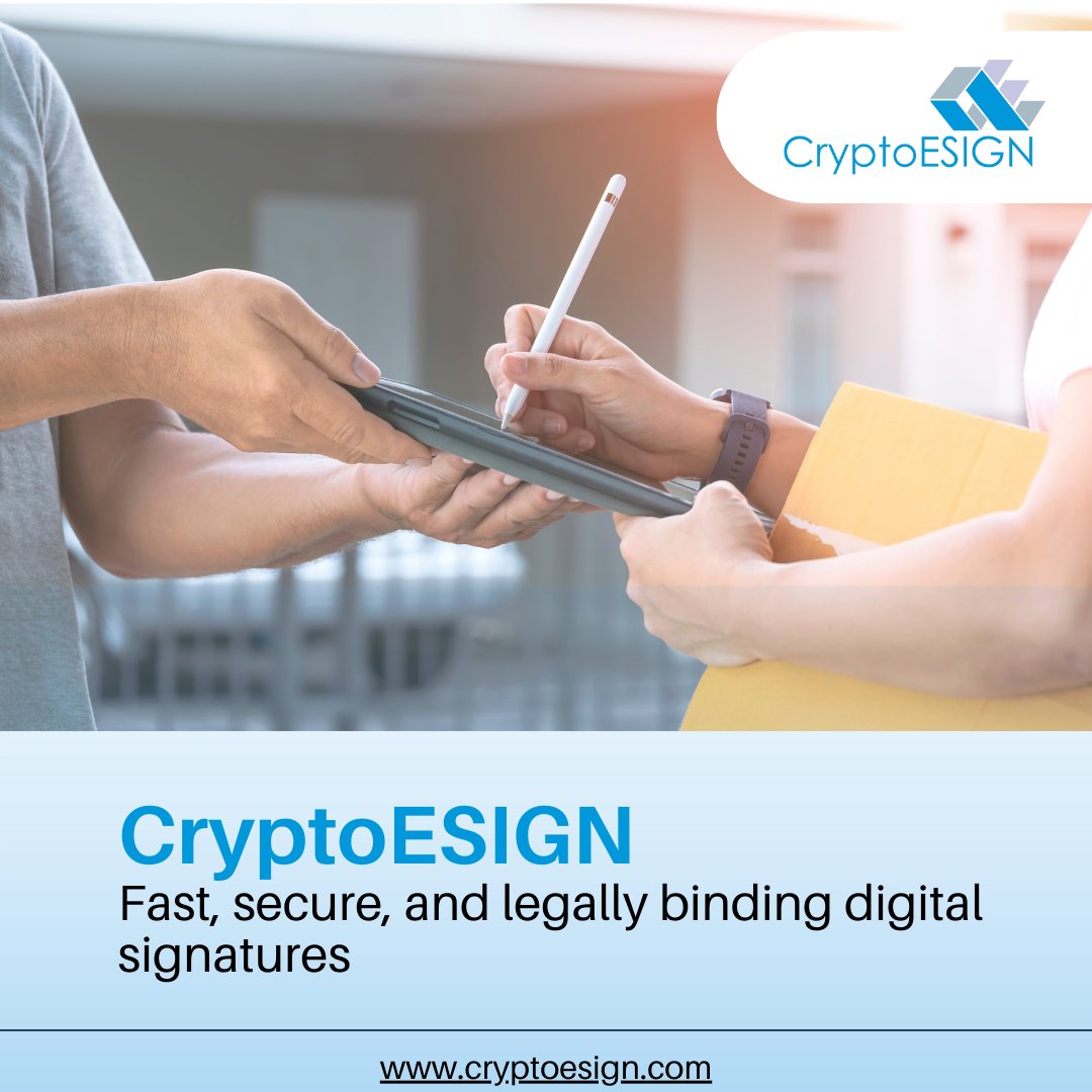 CryptoESIGN_'s tweet image. CryptoESIGN delivers fast, secure, legally binding digital signatures that keep your business moving without delay. With robust encryption and seamless workflows, signing documents becomes effortless &amp;amp; reliable
cryptoesign.com
#CryptoESIGN #DigitalSignature #SecureSigning