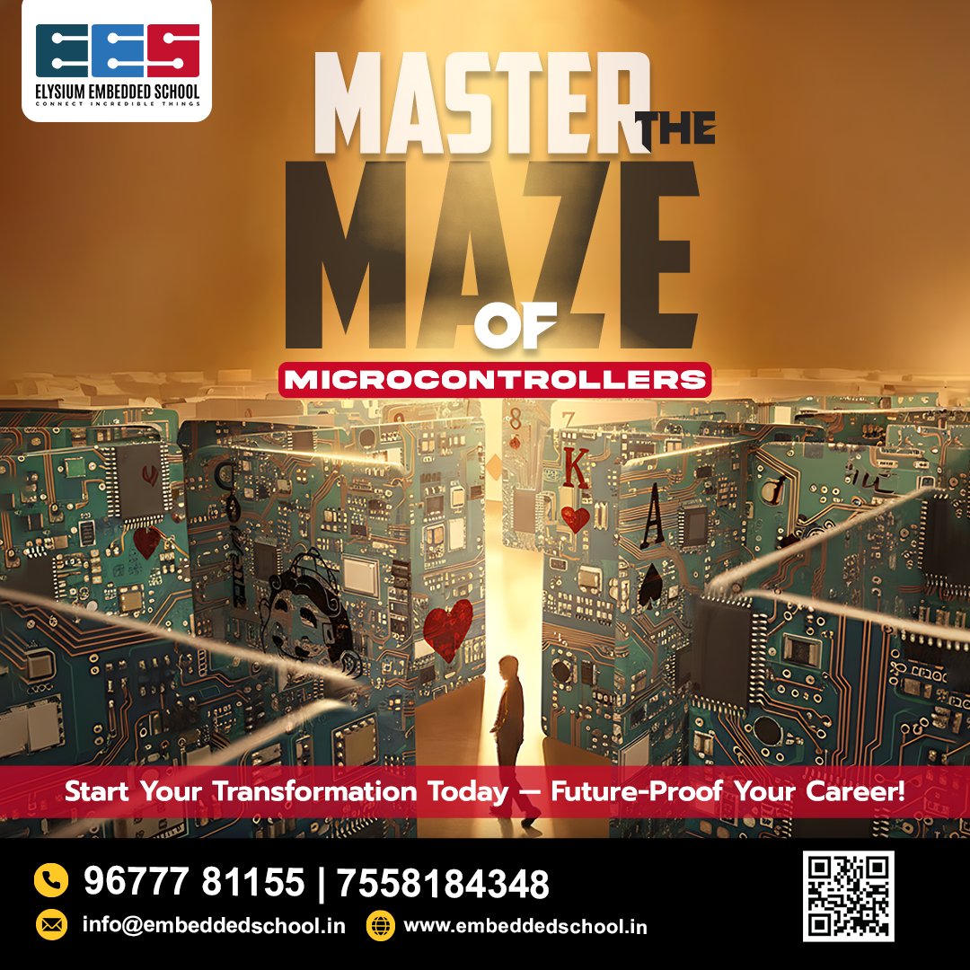 EmbeddedSchool's tweet image. 🔍 Are you ready to MASTER the MAZE of Microcontrollers?

#ElysiumEmbeddedSchool #EmbeddedSystems #Microcontrollers #IOT #Robotics #PCBDesign #SkillDevelopment #EmbeddedTraining #EngineeringStudents #STEMEducation #ElectronicsEngineering #IndustrialAutomation #ProgrammingSkills