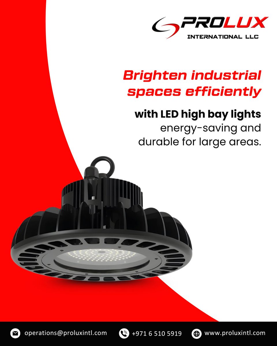 proluxintl's tweet photo. Brighten industrial spaces efficiently with LED high bay lights.

Contact us at operations@proluxintl.com
or call +971 6 510 5919. Visit https://t.co/Hy9F8t60LE

#IndustrialLighting #LEDHighBay #EnergyEfficientLighting #LightingSolutions #ProluxLighting #SustainableLighting https://t.co/jCotjnRRZe