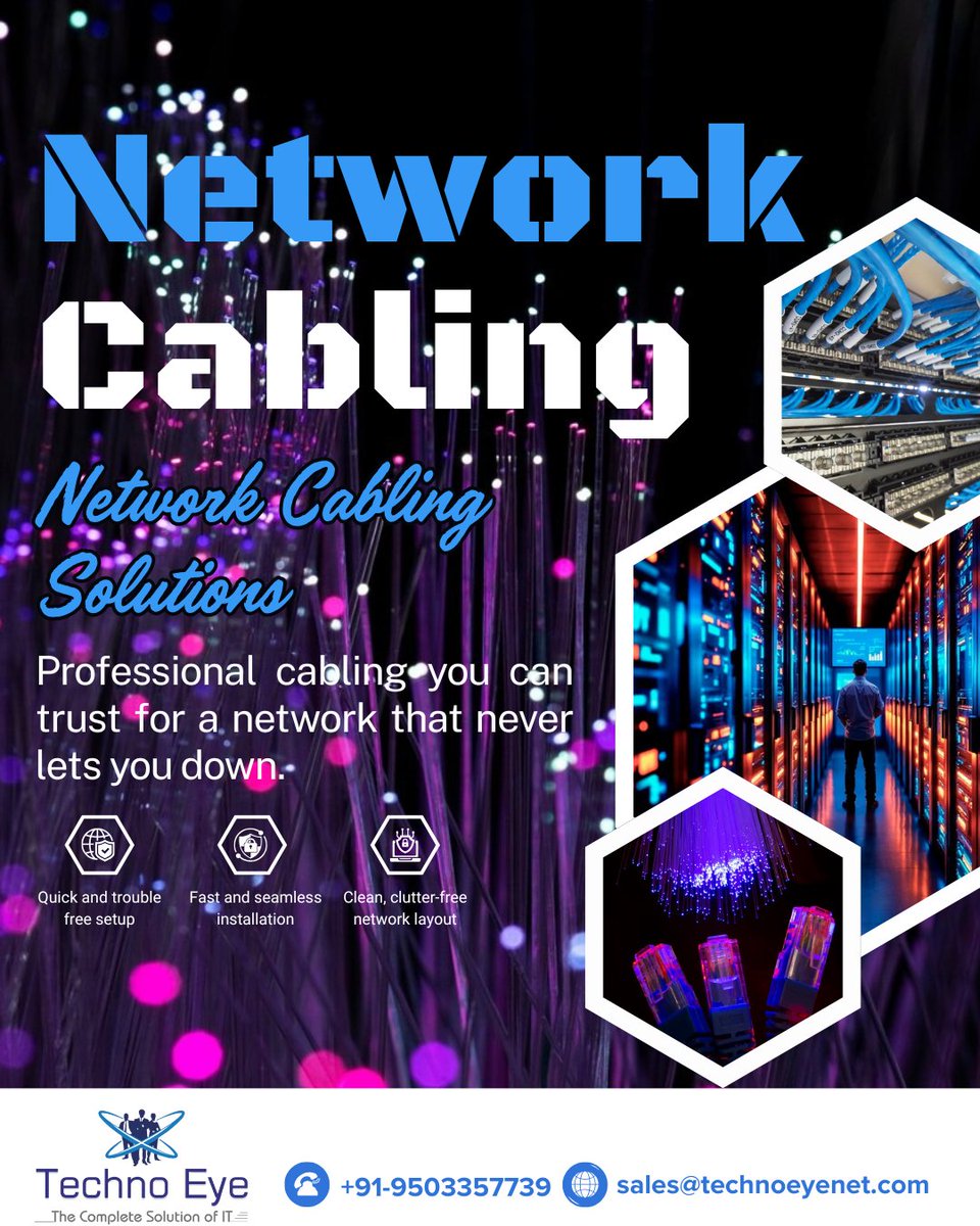 Technoeyenet's tweet image. Get reliable, high-speed network cabling that keeps your business running smoothly with clean setup, seamless performance, and long-lasting connectivity you can trust

Book Your Cabling Setup Today!
.
.
#NetworkCabling #StructuredCabling #ITInfrastructure #TechnoEye #NetworkSetup