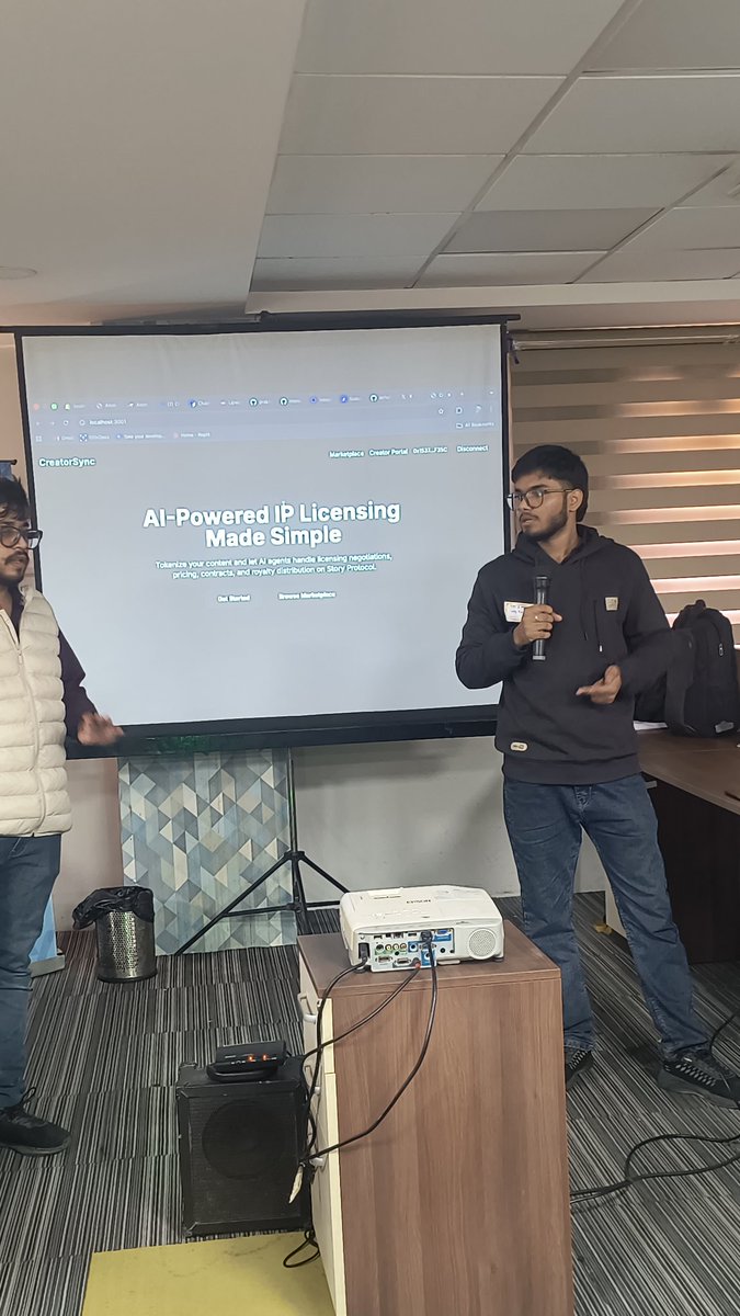 Lucknow_DAO's tweet photo. It’s demo time!
Teams are presenting what they built in just a few hours on-chain IP apps, creative tools, licensing logic & more.
Proud moment for every builder in the room.
#BuildOnStory #StoryEcosystem https://t.co/xSVMaD4u26