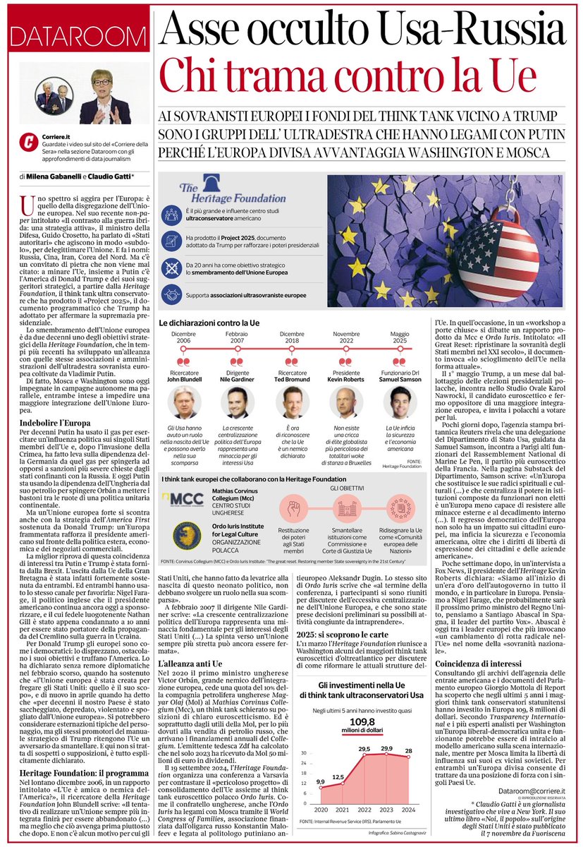 francofontana43's tweet image. Il re è nudo
Oggi il Dataroom di Milena Gabanelli mette il dito sulla piaga
L’Unione Europa, che combatte da anni una guerra contro la Russia, non si è accorta che a tramare contro di lei sono anche gli Stati Uniti, perché un’ Europa divisa “avvantaggia Washington e Mosca”
Lo…