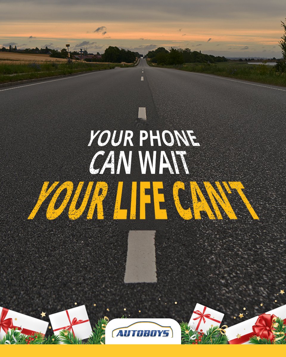 We get it. It's the festive season, phones are blowing up, and messages are everywhere.

But nothing on your screen is worth an accident. Keep your eyes on the road, enjoy the ride, and get to your people safely. 🚗🎄

#Autoboys #RoadSafety #DriveSmart