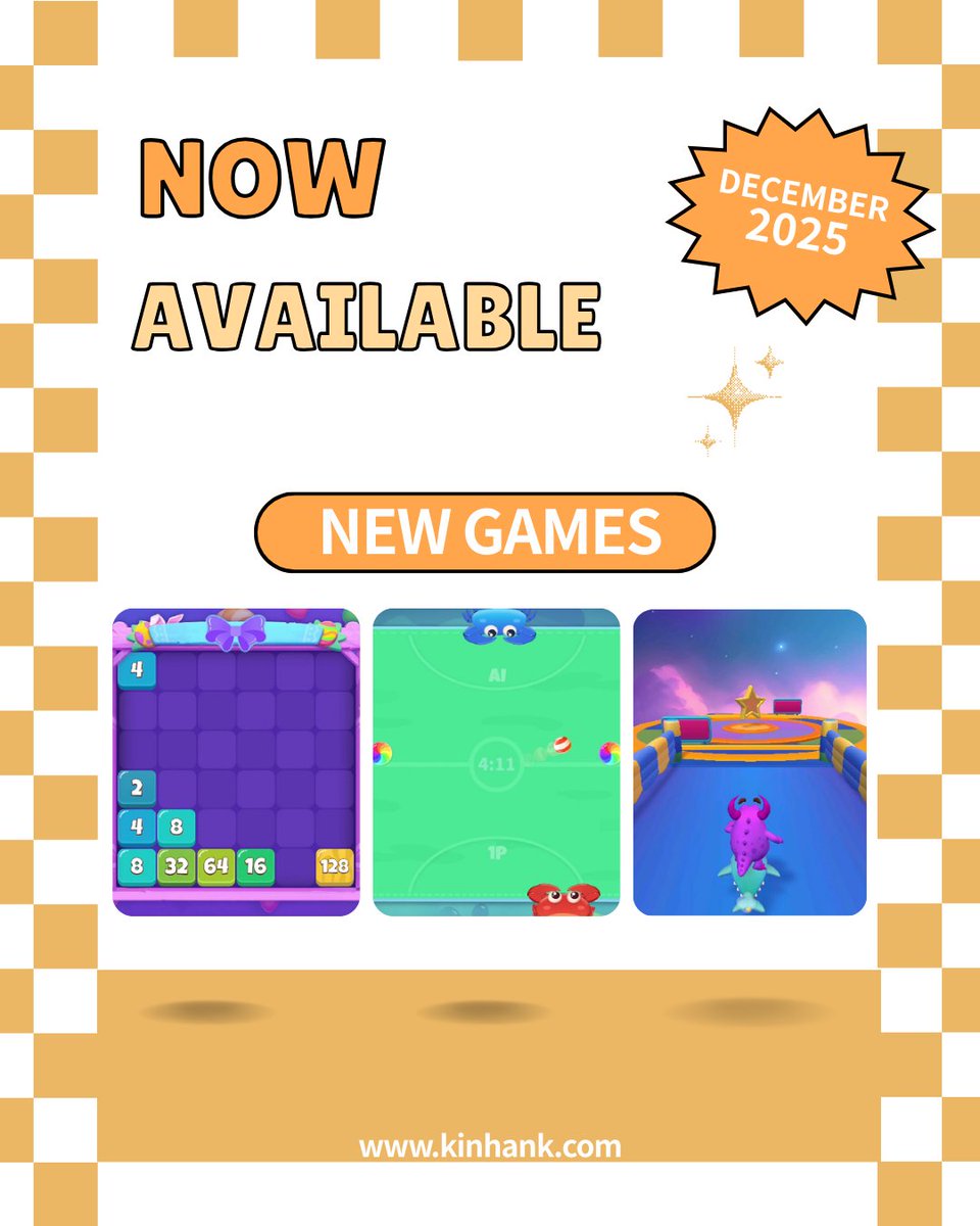 Get ready! 3 New games are now available on KINHANK MotionX! 🎮🔥

Don’t miss the action → kinhank.com

#KinHanK #ActivePlay #Games #MotionX