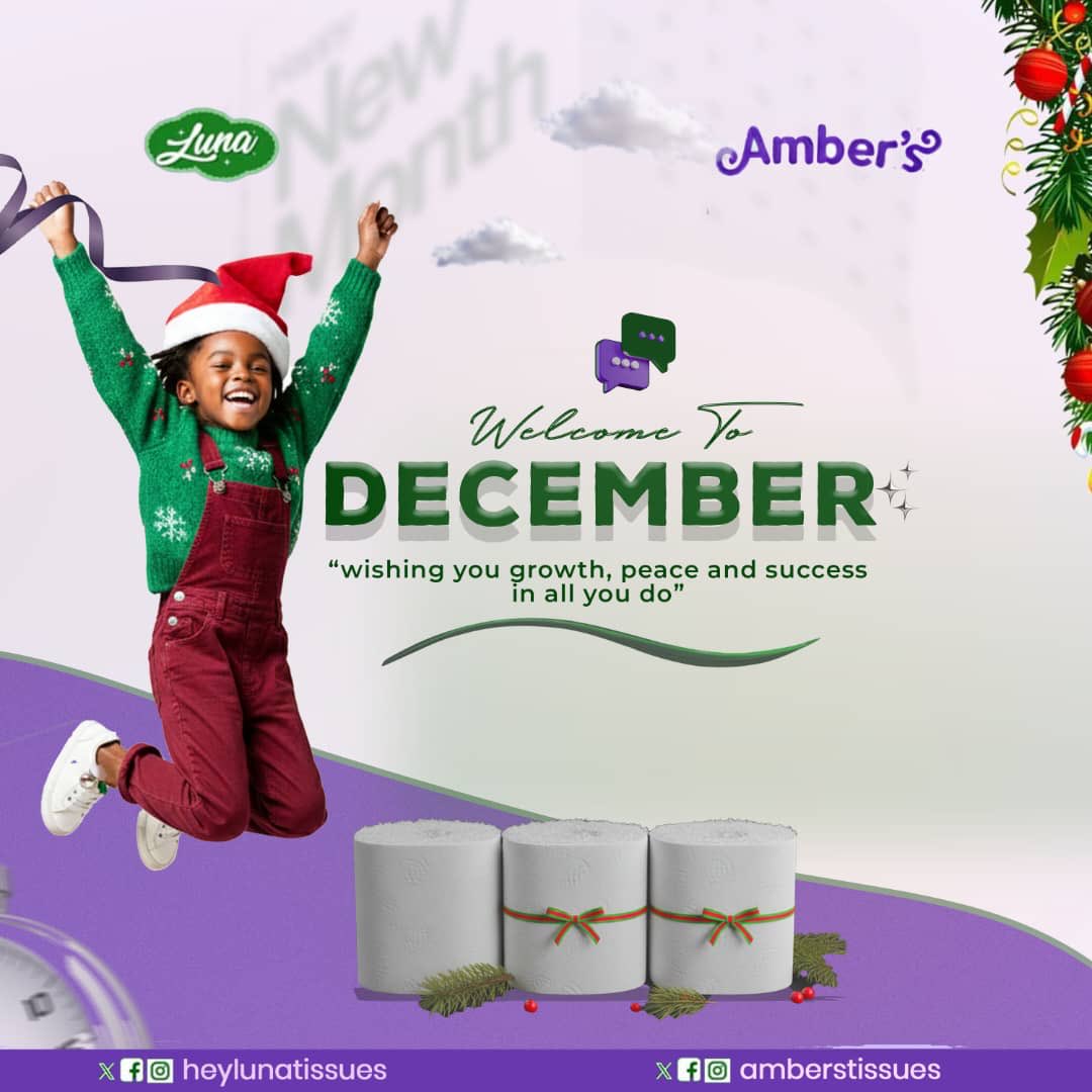 BuberioGroup's tweet photo. This season we celebrate togetherness, we cherish the bonds that last and we create long lasting memories. And through every gathering, celebration, and heartfelt moment, Amber &amp; Luna Tissues is here to keep your spaces fresh, clean, and wrapped in comfort.
#NewMonth #DECEMBER https://t.co/J5WmVd0nCj