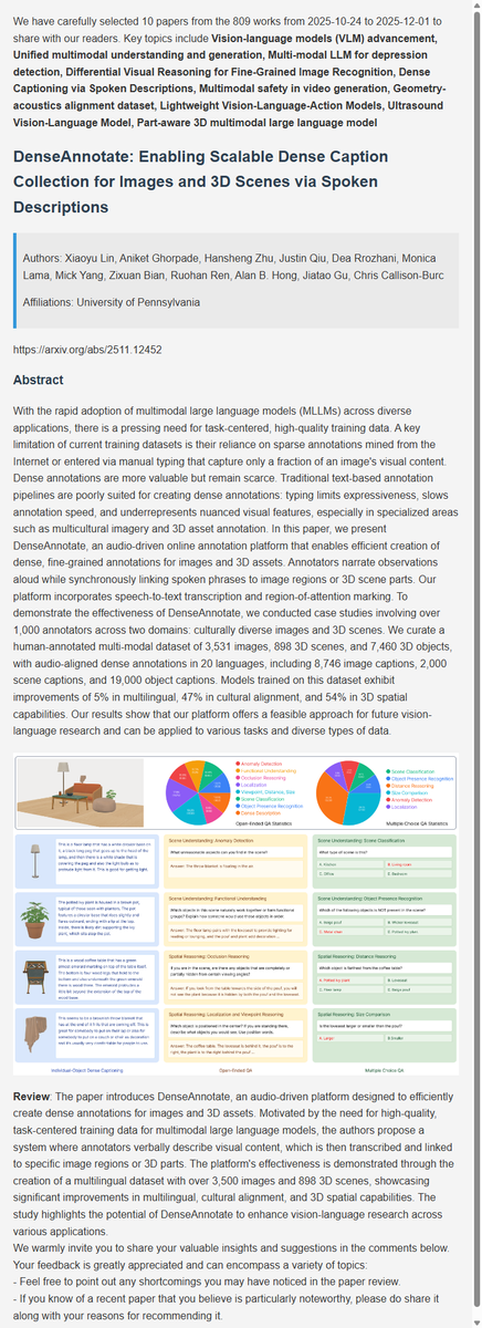 BayCoralee26992's tweet image. LMM latest research progress | 5. DenseAnnotate: Enabling Scalable Dense Caption Collection for Images and 3D Scenes via Spoken Descriptions
#AI  #DeepLearning  #ArtificialInteligence  #Datascience  #Research  #MLLM  #MultimodalAI  #Multimodal