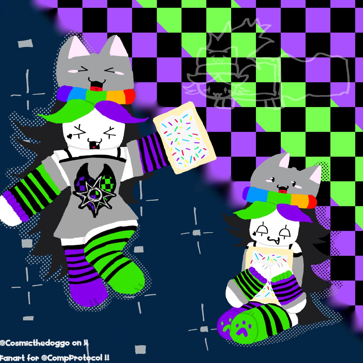 Cosmicthedoggo's tweet image. Fanart for @CompProtocol  :3