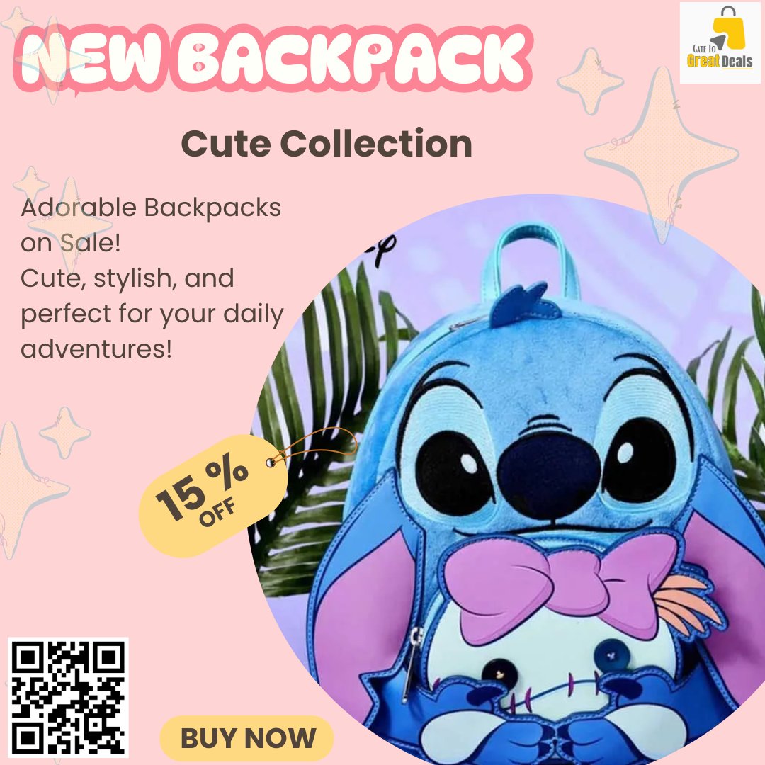 G2G_Deals's tweet image. Cute Cartoon Backpack – Perfect for Kids &amp;amp; Teens!
Level up your cuteness with our NEW adorable backpack collection!💕
With a 15% OFF deal, now is the perfect time to grab yours!

✨Carry your essentials in the cutest way ever!

#CuteBackpack #KawaiiBag #StitchBackpack