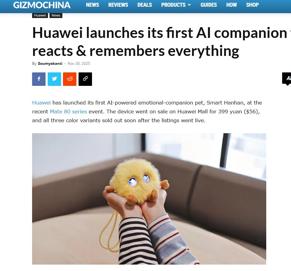 jup_enjoyoors's tweet image. .@Huawei  just launched their new AI Labubu competitor yesterday.

This is going to go viral in China.
gizmochina.com/2025/11/30/hua…
