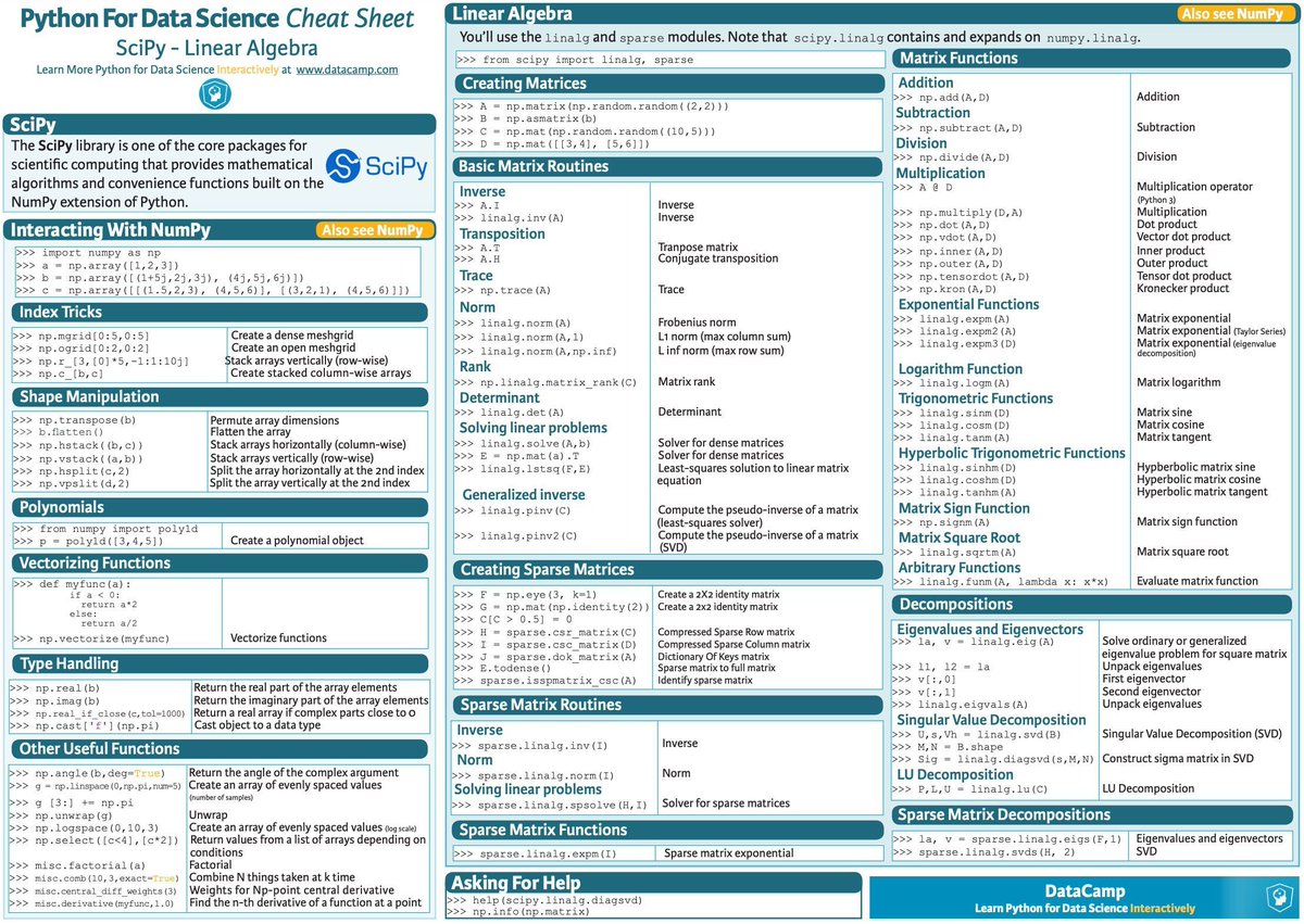 gp_pulipaka's tweet image. CheatSheets! Machine Learning . #BigData #Analytics #DataScience #AI #MachineLearning #IoT #IIoT #PyTorch #Python #RStats #TensorFlow #Java #JavaScript #ReactJS #CloudComputing #Serverless #DataScientist #Linux #Programming #Coding #100DaysofCode 
geni.us/Top-M-L-ChShee…