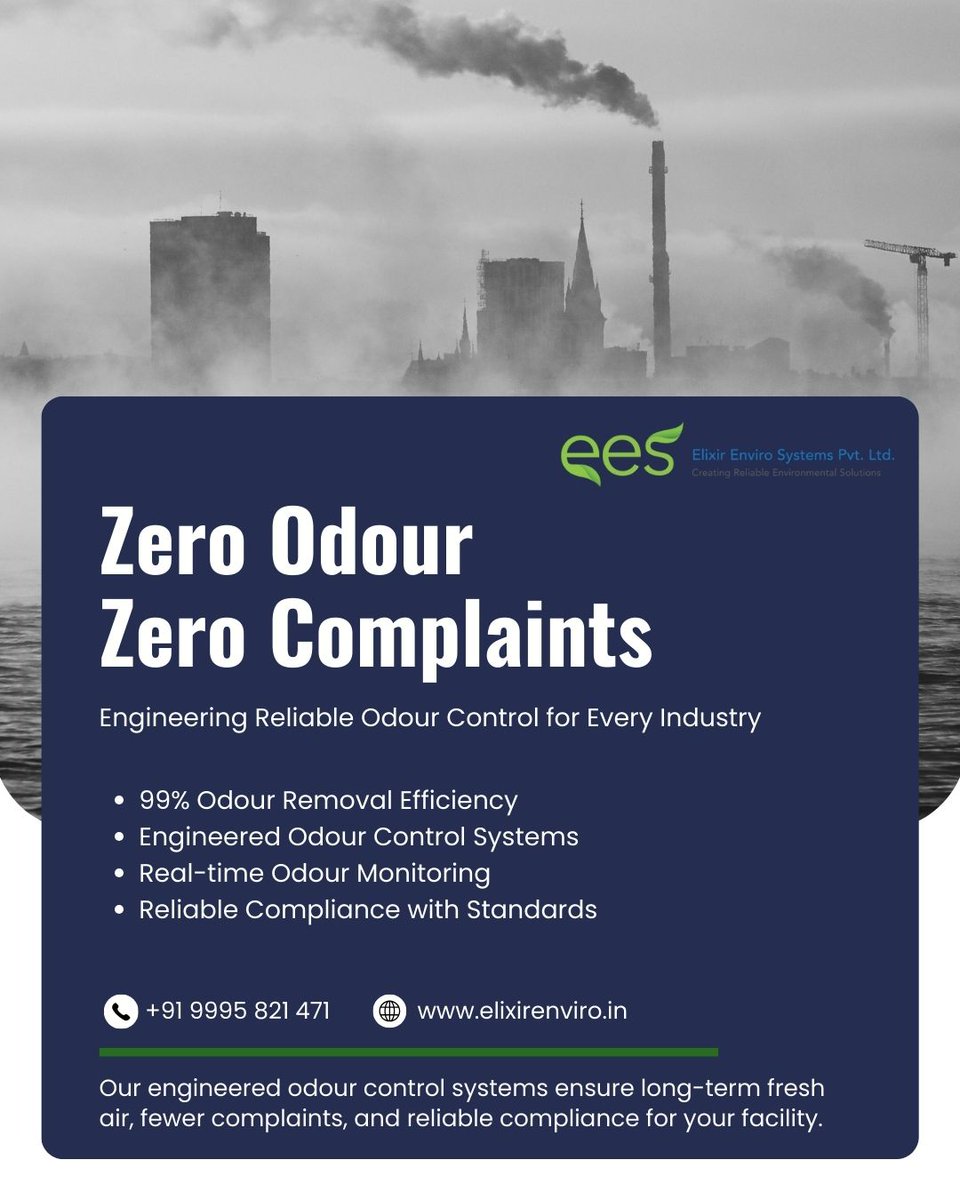 elixir_enviro's tweet image. Industrial odour challenges require engineered solutions.

From VOC control to advanced biofilters, we help plants achieve Zero Odour. Zero Complaints.

🌐 elixirenviro.in

 #OdourControl #IndustrialAirQuality #EnvironmentalEngineering #ElixirEnviroSystems