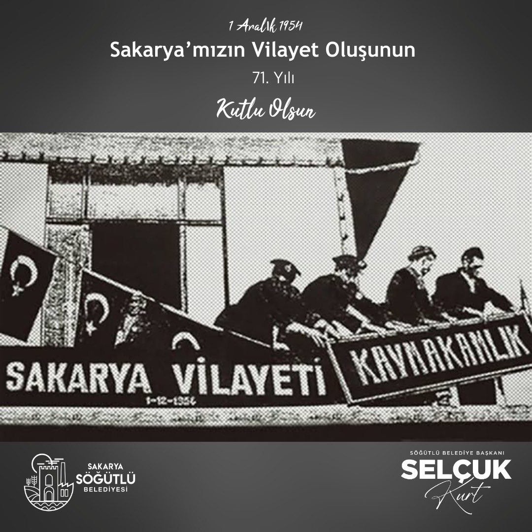 Sakarya’mızın il oluşunun 71. Yıl dönümü kutlu olsun. 🇹🇷