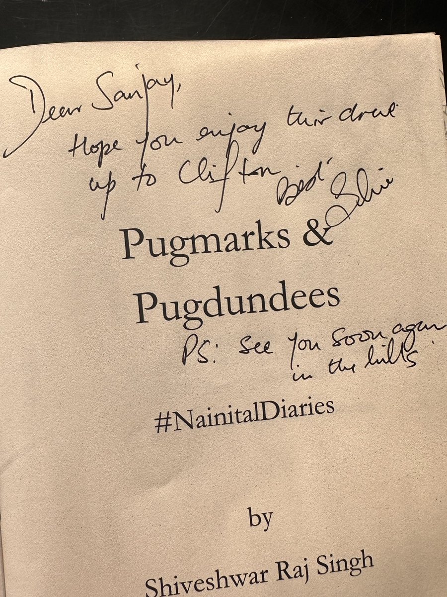 Lovely meeting my old friend Shivi at IHC yesterday. 3 decades of friendship in a few laughs, photos &amp; conversations.

Pugmarks &amp; Pugdundees turns 70s–80s Nainital into distilled nostalgia. His craft shows. 

Limited copies. Cover design by <a href="/shubhrac/">Shubhra Chaturvedi</a>
Buy: atclifton.com/book.php
