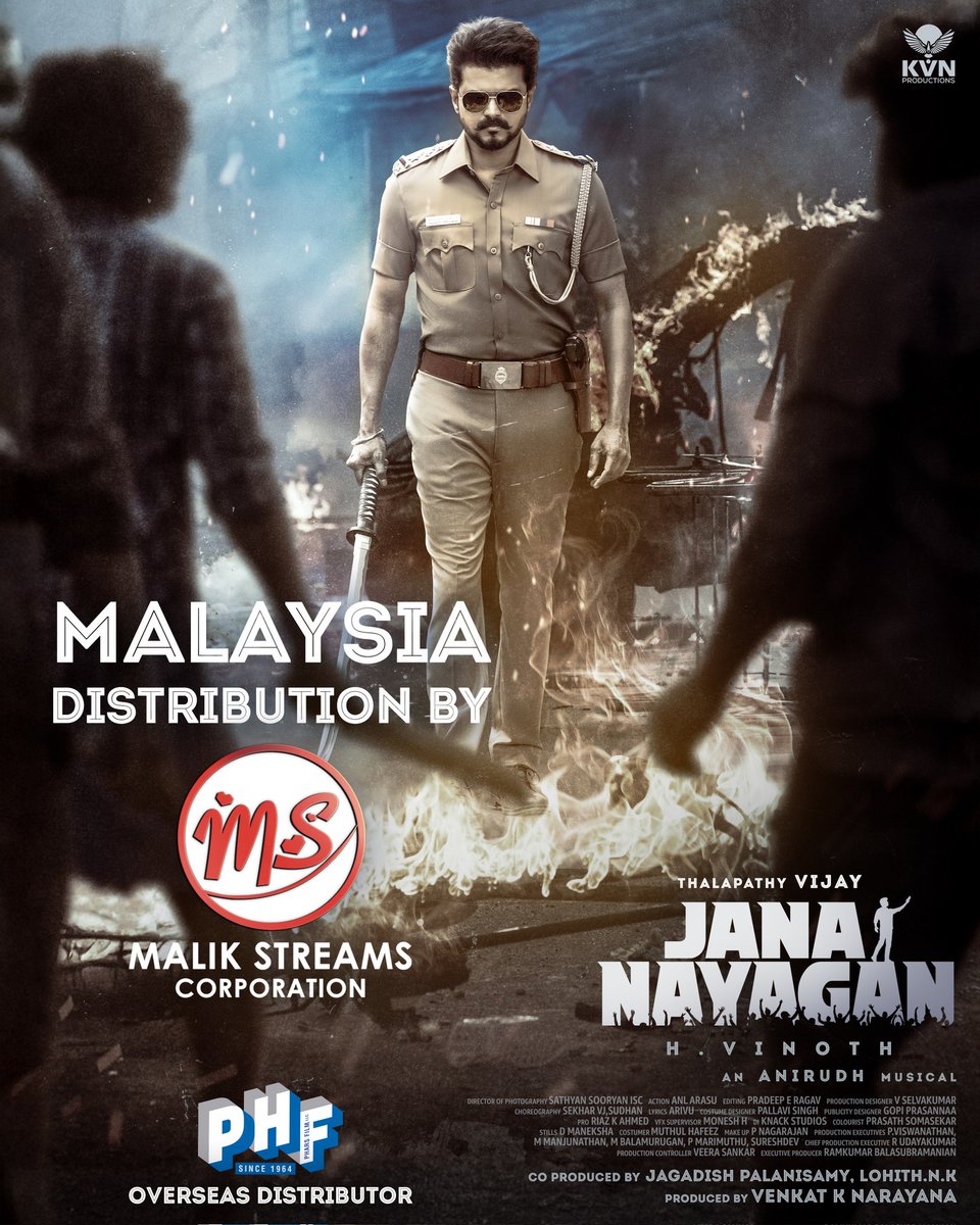 Jana Nayagan grows bigger! 

Thrilled to onboard our new sub-distributors as we gear up for its global release.

#JanaNayaganFromJan9

#Thalapathy <a href="/malikstreams/">Malik Streams Corporation</a>