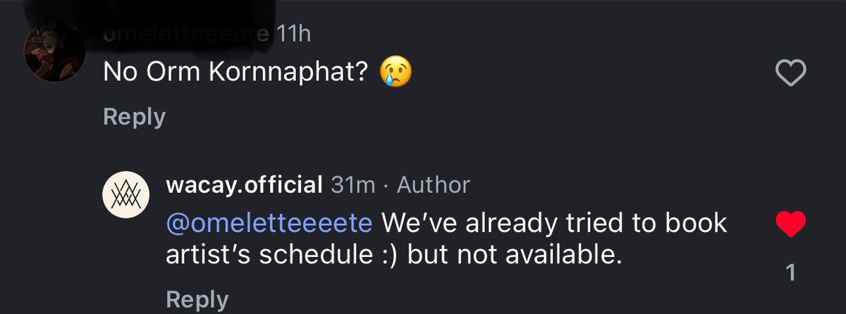 Here’s why Little Om won’t be attending tomorrow’s Wacay show, okay? 🙏 Maybe she has an important job tomorrow 🥹

#Ormkornnaphat