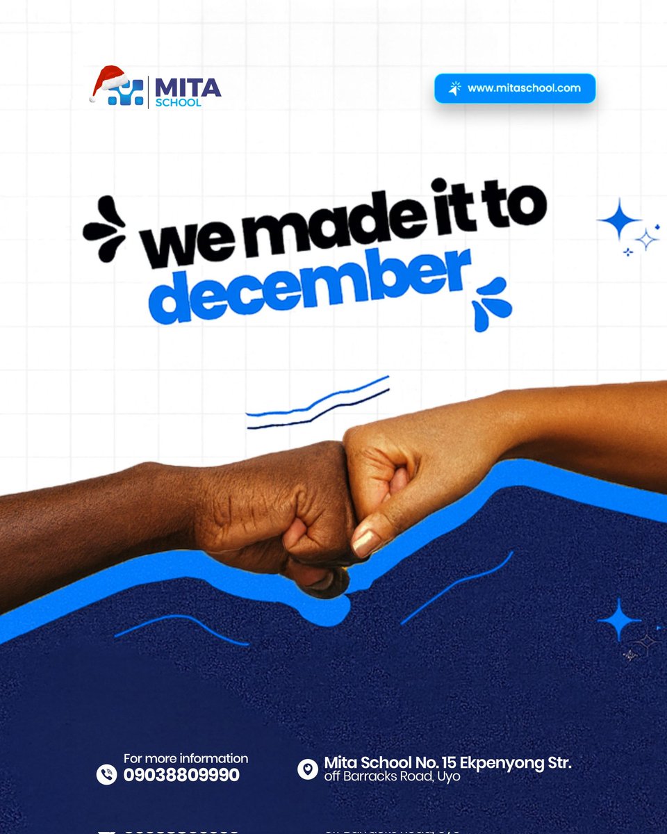 MitaSchool's tweet image. We made it to December.🤭🎉

It’s been a year of trying, learning, growing, and showing up.

No matter where you are in your journey, you made it here and that’s worth celebrating.

Let’s finish 2025 with hope and strength.💪🙌